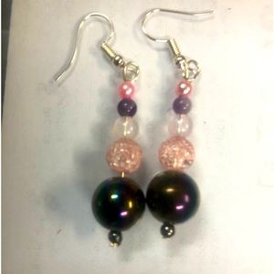 Pretty in pink handmade earrings.